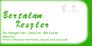 bertalan keszler business card